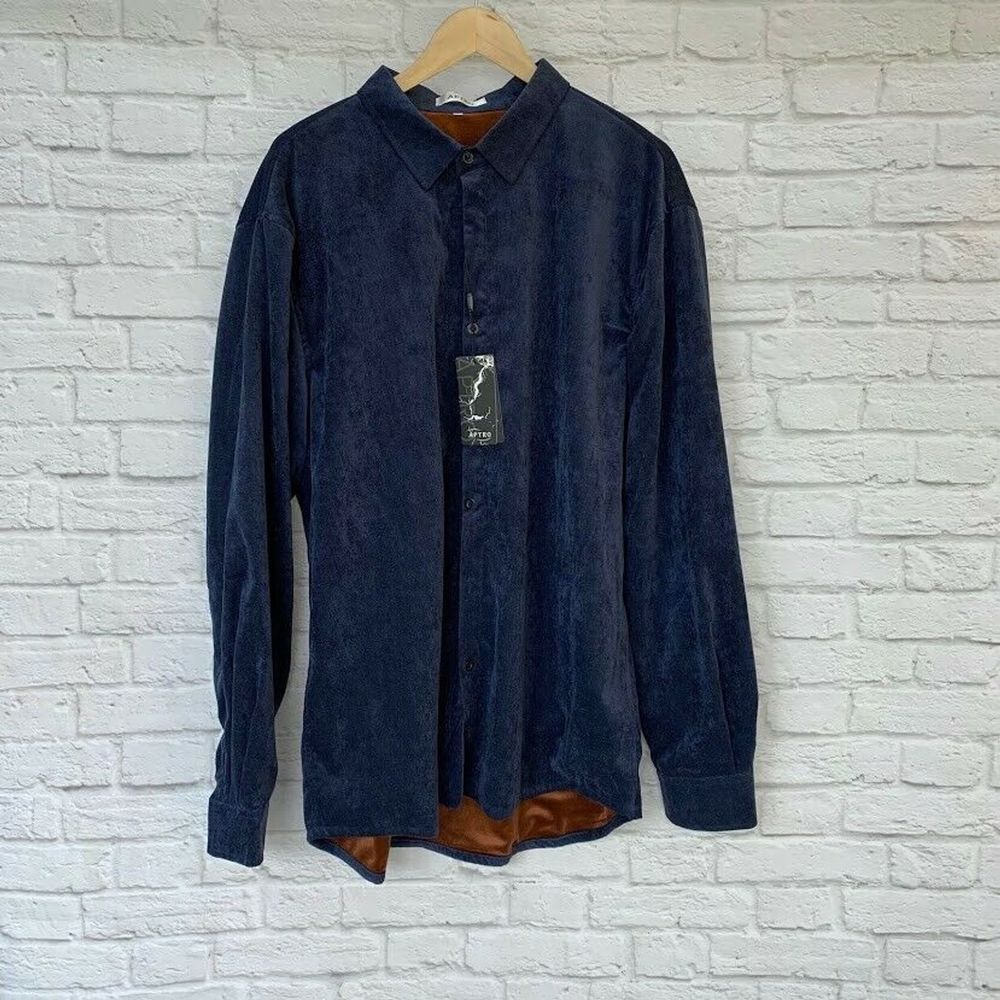 APTRO Men's Winter Fleece Casual Shirt Navy 2XL